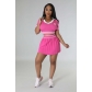 Women's knitted elastic sports 100 fold skirt sweater short set 4 colors AJ4398