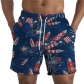 Summer New Men's Independence Day Element 3D Digital Printing Shorts Loose Straight Beach Pants bm00005