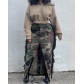 Women's fashion and personality camouflage wash water Su high slit skirt G0594