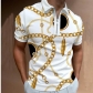 Men's lapel business style zippered short sleeved casual Polo shirt PL30