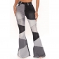 Women's oversized denim wide leg fashionable patchwork jeans YP9135