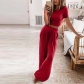 New Short Sleeve Solid Knitted Casual Home Two Piece Set for Women OZN0897