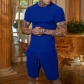 Men's solid color multi-color short sleeved T-shirt sports youth set YFY2213