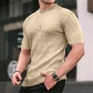 Men's small checkered T-shirt with round neck casual trend top YFY23016