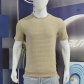 Men's small checkered T-shirt with round neck casual trend top YFY23016
