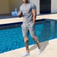 Summer two-piece short sleeved T-shirt casual fashion men's shorts multi-color set YFY23021