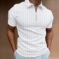 New POLO Shirt Zipper Stripe Men's Polo Shirt T-shirt YJ-PLS1