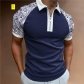 POLO shirt zipper plaid men's T-shirt top PLS-71
