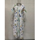 Spring/Summer Women's Elegant Swing Dress Casual Print Round Neck Short Sleeve Dress TT0603