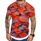 Popular round neck slim fitting camouflage casual short sleeved men's summer T-shirt top YFY23064