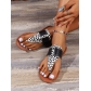 Women's shoes Roman animal print clip toe herringbone sandals and slippers HWJ1837