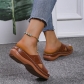 Women's shoes, solid color hollowed out splicing, casual thick sole slippers, cross-border HWJ1851