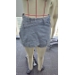 A-line high waist irregular Denim skirt shorts JJ619