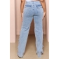 Loose fitting high waisted wide leg torn jeans casual pants JLX5536