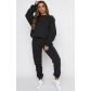 Solid round neck pullover pants for women's fashion casual long sleeved sweater set SSN211021A