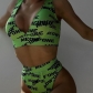 Sexy swimsuit split bikini print high waisted bikini TZ11760T