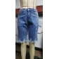 Denim torn five piece pants Wish fashion ruffled fringed jeans MN2004
