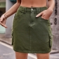 New elastic waist denim work dress casual short skirt MN2117