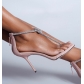 Transparent upper, sequin chain, slim high heel sandals for women HWJ1250