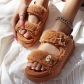 Short hair thick sole wide band with cute style sandals HWJ1857
