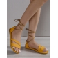 Solid Candy Flat Cross Strap Casual Sandals HWJ1881