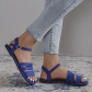 Plain color casual sandals with a straight stripe HWJ1882