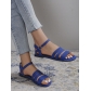 Plain color casual sandals with a straight stripe HWJ1882
