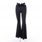 Versatile slim fitting three-dimensional floral micro flared pants YJ23105