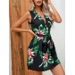 Printed zipper sleeveless short skirt dress XML10992