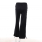Street Versatile Slim Fit Side Split Strap Hollow Wide Leg Pants WY23078