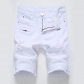 Denim white black shorts with torn holes in men's underwear KS3305