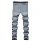 Light gray elastic jeans, slim fitting men's denim pants KS6150
