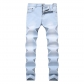Stretch Slim Fit Retro Jeans Slim Fit Men's Casual Amazon Denim Pants KS7005