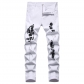 3D printed stretch jeans with personalized patterns trendy casual men's slim fitting denim pants KS919