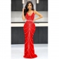 Women's solid color suspender sleeveless hot diamond backless long dress dress C6388
