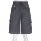 Workwear style with multiple pockets, cuffed and tied up half length pants, loose and casual low waisted straight woven shorts HGMFP05265