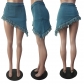 Apron Tassel Shorts Slim Fit Elastic Beveled Apron Shorts F88501