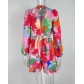 Fashion printed cardigan top casual shorts two-piece set HH8305