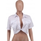 Women's top design sense short sleeved casual small shirt HX948
