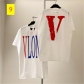 Unisex Big V Couple Loose Short Sleeve T-shirt for Men and Women YS723633468354-1