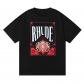 RHUDE Playing Card Round Neck Versatile Short Sleeve High Street American Couple Cotton Loose Men's and Women's T-shirt YS728655522006