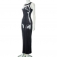 C23DS049 Women's 2023 Summer New Sexy Sleeveless Printed Dress Slim Fit Long Dress C23DS049