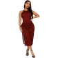 Y1124 2023 Women  Fashion Hot selling Print Split Dress Y1124