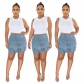 Women's Wash Personalized Street Irregular High Waist Elastic Trouser Skirt Q23S8337