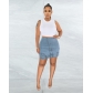 Women's Wash Personalized Street Irregular High Waist Elastic Trouser Skirt Q23S8337
