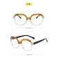 Blue light resistant glasses with contrasting flat lenses and personalized lightweight glasses frame MN5204