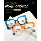Blue light resistant glasses, large frame, square, ladies' colored glass, flat lens MN8040
