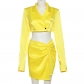 Women's lapel long sleeved short suit jacket slim fitting high waisted skirt set K23S34411
