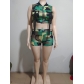Camouflage printed vest vest shorts two-piece set A30519