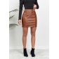 High waisted snake patterned split skirt sexy spicy girl zipper wrap hip short skirt WW5518